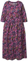 Ulla Popken 841219 Vestido largo de flores Morado oscuro