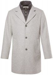 JP1880 841583 Abrigo de lana con forro desmontable Gris