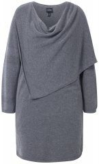 Ulla Popken 841941 Vestido de punto de manga larga Gris jaspeado