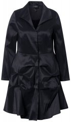 Ulla Popken 842028 Blazer peplum con pliegues Negro