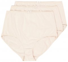 Ulla Popken 842435 Bragas de talle alto pack de 3 Beige