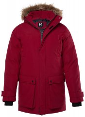 Men+ 619 Parka funcional con capucha de pelo sintético Burdeos