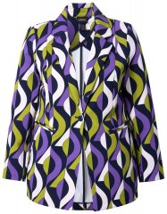 Ulla Popken 842680 Blazer estampado de punto de Roma Azul marino