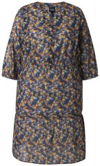Ulla Popken 842936 Vestido de rayas con manga 3/4 Azul marino