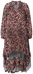 Ulla Popken 842979 Vestido con estampado animal Marrón
