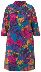 Ulla Popken 843180 Vestido de jersey de flores Petróleo