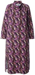 Ulla Popken 843358 Vestido de felpa estampado Ciruela