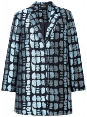 Ulla Popken 843937 Blazer texturizado estampado Azul marino