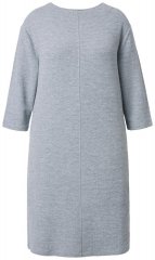 Ulla Popken 843999 Vestido con manga 3/4 Gris jaspeado