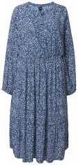 Ulla Popken 844594 Vestido midi de flores Azul marino