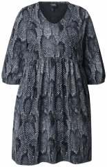 Ulla Popken 844945 Vestido de jersey estampado Negro