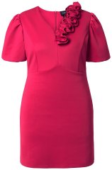 Ulla Popken 845148 Vestido ceñido de flores Magenta