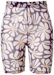 Ulla Popken 845285 Pantalón corto antirrozaduras de flores Negro