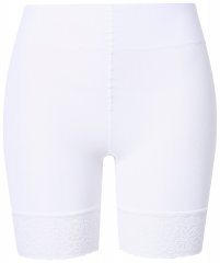 Ulla Popken 845319 Pantalón corto antirrozaduras con encaje Blanco