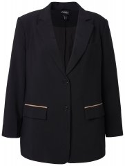 Ulla Popken 845336 Blazer elástico oversize de dos botones Negro
