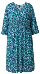 Ulla Popken 845360 Vestido midi estampado Azul claro