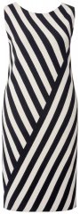 Ulla Popken 845784 Vestido de punto de rayas Negro