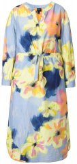 Ulla Popken 846330 Vestido largo de flores Azul claro