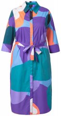 Ulla Popken 846351 Vestido camisero estampado Lila