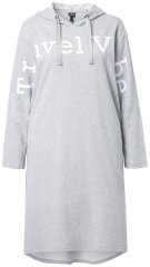 Ulla Popken 846886 Vestido de felpa con capucha Gris jaspeado