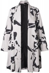 Ulla Popken 846923 Blazer estampado con cuello chal Topo