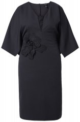 Ulla Popken 847909 Vestido midi de flores Negro