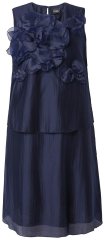 Ulla Popken 847918 Vestido de gasa de flores Azul marino