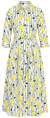 Ulla Popken 848081 Vestido camisero de rayas Blanco