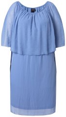 Ulla Popken 848169 Vestido de gasa evasé Azul claro
