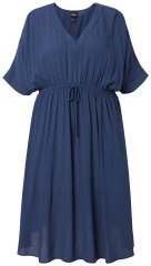 Ulla Popken 848224 Vestido midi con cordón Azul marino