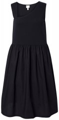 Ulla Popken 848305 Vestido midi sin mangas con cuello de pico Negro
