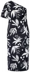 Ulla Popken 848510 Vestido midi de flores Negro