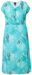 Ulla Popken 848696 Vestido midi estampado con cuello de pico Turquesa