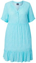 Ulla Popken 848724 Vestido estampado con volantes Turquesa
