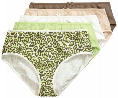 Ulla Popken 848810 Bragas con estampado animal pack de 5 Topo