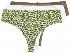Ulla Popken 848826 Tangas con estampado animal pack de 3 Topo