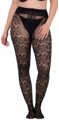 Ulla Popken 849055 Medias de flores Negro
