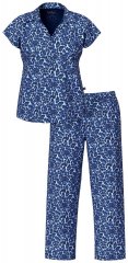Ulla Popken 849144 Pijama con estampado animal Azul marino