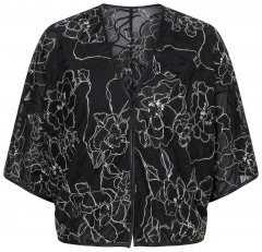 Ulla Popken 849213 Bolero bordado de mezcla de seda Negro