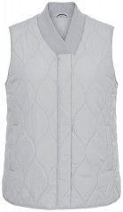 Ulla Popken 849221 Chaleco acolchado con cuello de canalé Gris