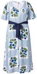 Ulla Popken 849662 Vestido camisero de flores Blanco roto