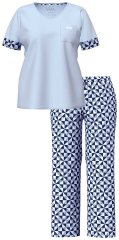 Ulla Popken 849850 Pijama de cuadros Azul claro