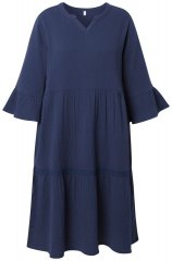 Ulla Popken 849856 Vestido con volantes Azul marino