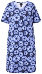 Ulla Popken 850121 Vestido de jersey de manga corta con cuello de pico Azul