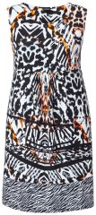 Ulla Popken 850175 Vestido de jersey sin mangas con bolsillos Negro