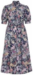 Ulla Popken 850298 Vestido camisero de flores Azul marino