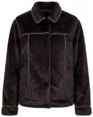 Ulla Popken 850310 Chaqueta de pelo sintético Marrón oscuro