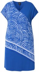 Ulla Popken 850389 Vestido de gasa estampado Azul