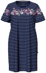 Ulla Popken 850401 Camisón de flores Azul marino