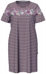Ulla Popken 850401 Camisón de flores Marrón